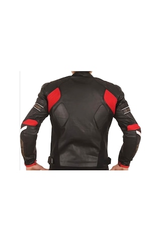 Venom Motosiklet Montu Deri 4 Mevsim Leather Racing Mont Black-red