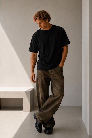 Alexandergardi Oversize Bisiklet Yaka T-shirt Siyah