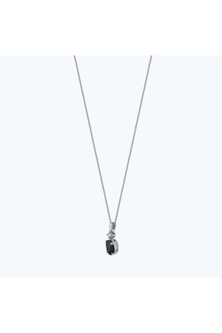 Altınbaş Pırlanta Safir Oval Kolye Nv1069s-14k Beyaz