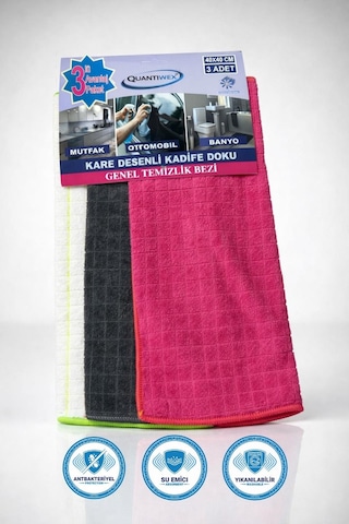 40x40 3 Lü Mikrofiber Cam Bezi Seti - İz Bırakmayan Sihirli Temizlik Ve Oto Kurulama Bezi