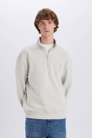 DeFacto Marvel Boxy Fit Dik Yaka Fermuarlı Sırt Baskılı Sweatshirt D6771AX25SPGR503