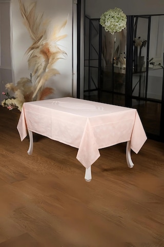 Aslı Lüx Jakar Polycotton Kumaş Pudra Masa Örtüsü 160x320 Cm - 1053 Çok Renkli