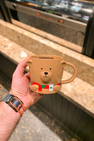 Barista Ayıcık Tasarımlı Kahverengi Kupa Mug 355 Ml Kahverengi