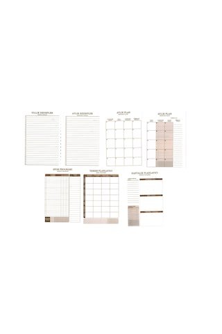 Mynote Planlayıcı 17x24 Sert Kapak Spiralli 100 Sayfa Krem Krem
