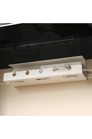 Sones Masa Altı Kablo Düzenleyici Deliksiz Ev Bilgisayar Masası Altı Güç Kablosu Fişi Depolama Rafı Siyah