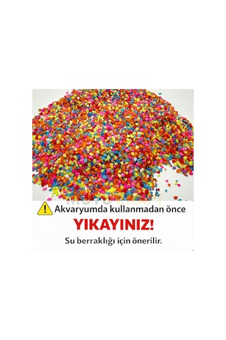 Renkli Akvaryum Taşı Dekoratif Granül Kum Bonibon Taş Teraryum Vazo Ve Saksı Dekoru