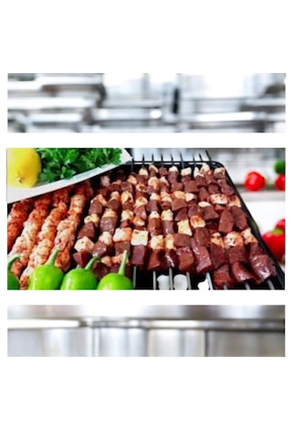 10 Adet Kebap Kıyma Şişi 55 Cm,2 Cm En - 10 Adet Domates,sebze,kuşbaşı Şişi Yassı ,10 Ciğer Şişi,1 Şiş Kabı
