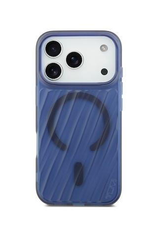 Apple Uyumlu iPhone 17 Pro Kılıf Tumı Lisanslı M-safe Şarj Özellikli Transparan Kapak Mavi Mavi