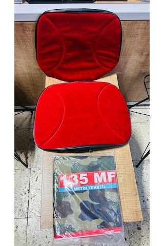 Massey Ferguson 135 Asgari Branda Ve Düz Kırmızı Koltuk Kılıfı