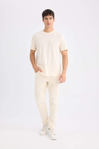 Defacto Pamuk New Regular Fit Bisiklet Yaka Basic Düz Kısa Kollu Tişört - Ekru V7699AZ25SPER98