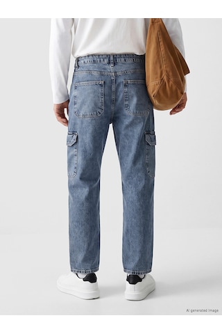 Lcw Jeans İndigo Baggy Fit Erkek Kargo Jean Pantolon