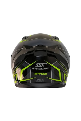 Motosiklet Kaskı Ecer 22.r06 Sertifikalı Double Vizör Full Face Kask Arrow Çok Renkli