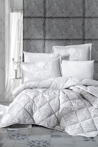 Clasy Ranforce %100 Pamuk Uyku Seti Çift Kişilik Alone v1 Gri