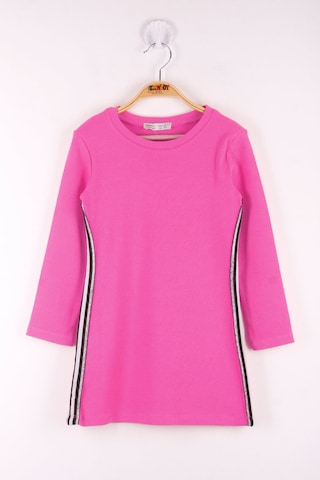 Toontoy Kız Çocuk 2 Yandan Şeritli Elbise Nar Çiçeği