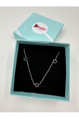 Xbaby Yıldız Taşlı Gümüş Renk Kolye Altın - Gümüş