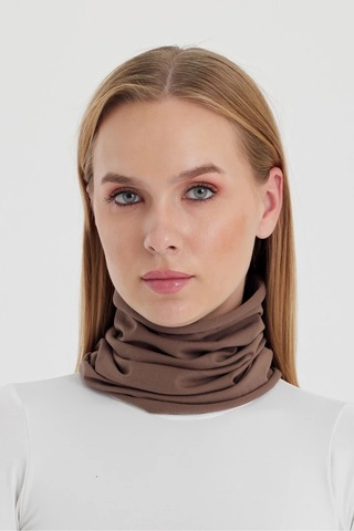Kadın 4 Fonksiyonlu Koruyucu, Pamuklu, Esnek, Terletmez, Bandana, Boyunluk, Buff, Maske - Tek Ebat / Düz Kahverengi Düz Kahverengi