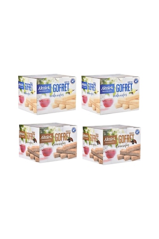 Aktürk Gofret 800 Gr Kakaolu Ve Vanilyalı 4 Lü Karma Paket