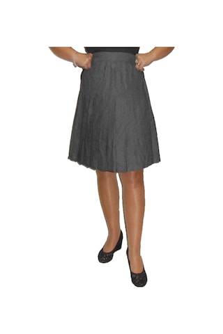 Siyah Kat Kat Pileli Etek Siyah