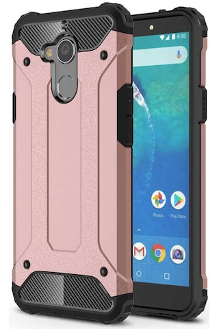 Noktaks - General Mobile Uyumlu General Mobile Gm 8 - Kılıf Çift Katman Zırh Tank Crash Military Kapak - Rose Gold T2324 Rose Gold