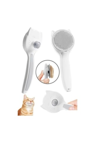 Gika Kedi Tasarımlı Tüy Toplama Tarağı Gri