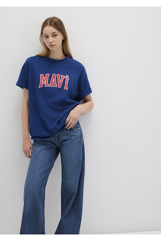 Mavi - Mavi Logo Baskılı Lacivert Tişört 1600843-82625 Lacivert