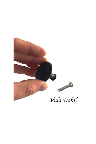 15 Adet Düz Düğme Siyah Kulp Mobilya Çekmece Dolap Kapak Kulbu Metal Kulp Aksesuarları Vidalı