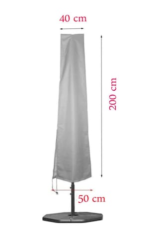 Nappe Gri Su Geçirmez Bahçe Şemsiye Koruma Örtüsü Plaj Çadırı Toz Yağmur Kir Önleyici Şemsiye Kılıfı
