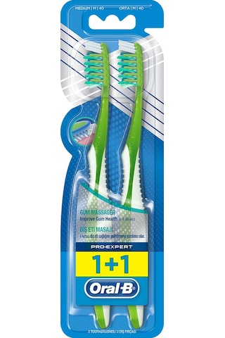 Oral-B Diş Eti Masajı Yapan Diş Fırçası Pro-Expert 40 Orta 1+1 Yeşil