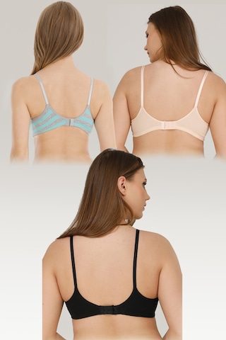 Parlingerie 3lü Emzirme Sütyeni Siyah-ten-mint Çizgili
