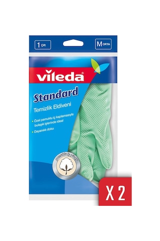 Vileda Standart Orta Boy Bulaşık Eldiven 2'li