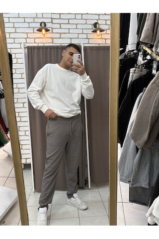 Tuba Toptaş Pike Jogger Pantolon Kahverengi