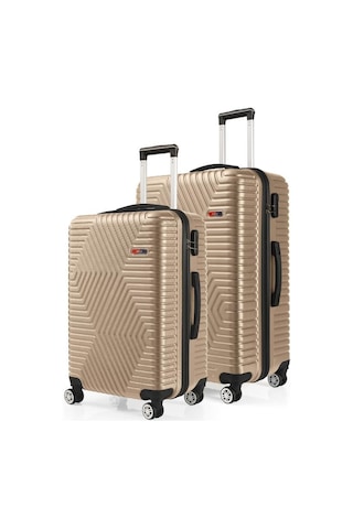 G&d Polo Suitcase Abs Orta Ve Büyük Boy Gold 2'li Valiz Seti 600.06-b Altın