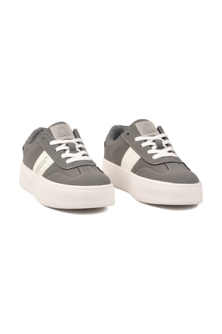 United Colors Of Benetton Gri Hafızalı Taban Keten Bağcıklı Kadın Sneaker Bnı-11241 Z