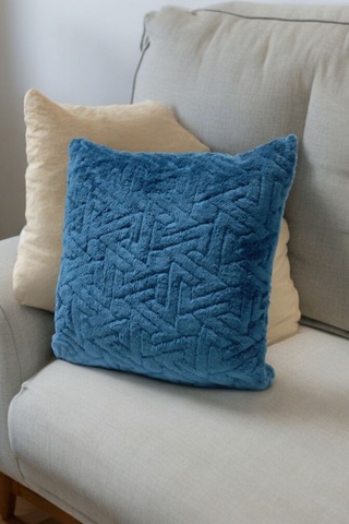 Bohem 4'lü Dekoratif Yastık Kılıfı Kırlent Kılıfı 45x45 Cm Petrol Mavisi Zikzak Desen Petrol Mavisi