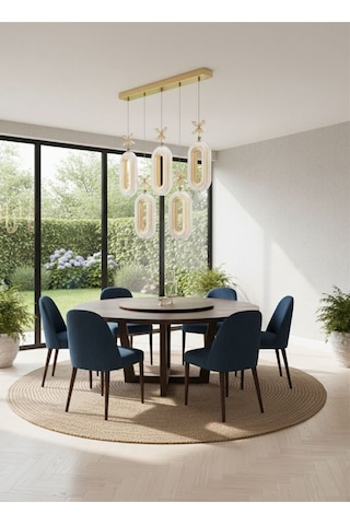 Eclipse Model 5"li Gold 3 Renk Modu Yemek Masası Oturma Çocuk Yatak Odası Modern Ledli Avize Gold
