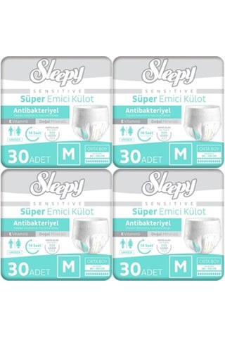 Sleepy Sensitive Emici Külot Medium 120 Adet 4x30 Paket M