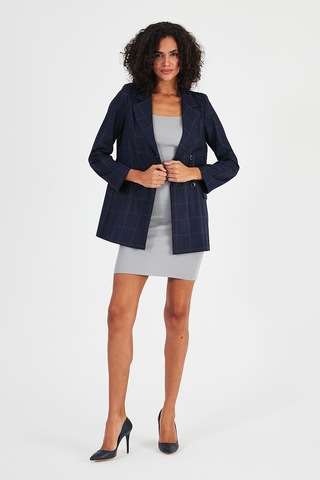 Alexandergardı Ekoseli Astarsız Cepli Kruvaze Blazer Ceket B24-00202 001