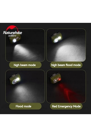 Naturehike Hakino 210 Lümen Kafa Lambası Yeşil Yeşil