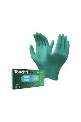 Gıda Uyumlu Yeşil Nitril Pudrasız Kullan At Muayene Eldiveni Ansell 92-600 - 100 Adet - Antistatik 8.5-9 Numara Large