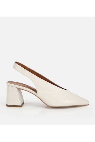 Hotiç Kadın Deri Beyaz Arkası Açık Kalın Topuklu Ayakkabı 01ayh322130a400 01ayh322130a400 Beyaz