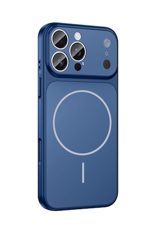 Apple Uyumlu iPhone 15 Pro Max Kılıf M-safe Şarj Özellikli Kamera Korumalı Kapak Ryc / Formen Mavi