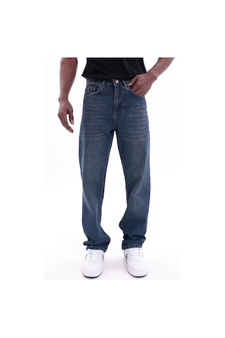 Freemen Erkek Baggy Bol Kesim Kot Pantolon Lacivert