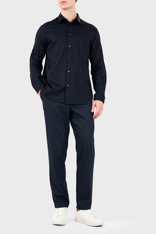 Emporio Armani Pamuklu Regular Fit Gömlek Yaka Logo Nakışlı Gömlek Erkek Gömlek Em006705 Af23800 Ub118 Lacivert