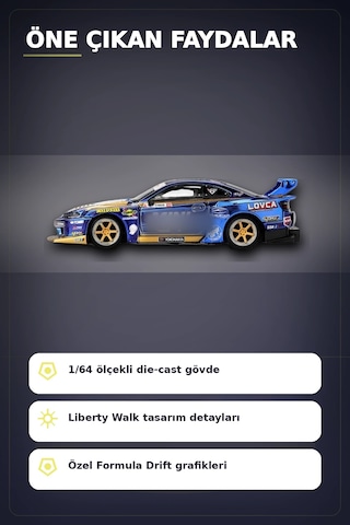 Lbwk Formula Drift 1/64 Nissan S15 Silvia Model Araba - Liberty Walk Replica Bx-313402