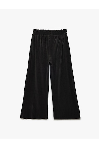 Koton Dokulu Beli Lastikli Bol Paça Pantolon Siyah 5skg40036ak Siyah