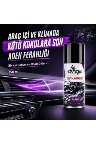 Universal Araç İçi Ve Klima Koku Giderici - Parfümlü Sprey Klima Bombası Aden 150 Ml
