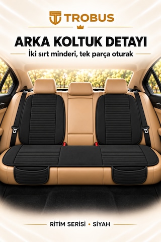 Trobus Ritim Bmw 3 Serisi E90 2005-2012 Baby Face 7'li Koltuk Minderi Siyah