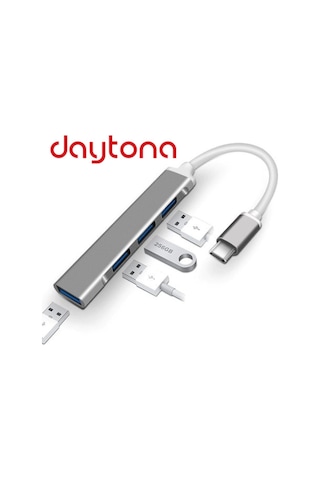 Daytona 809-Cc Type-C To 4x Usb 3.0 Çevirici Hub Adaptör