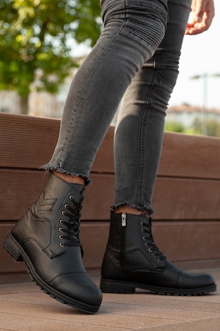 D460 Soğuk Geçirmez Kışlık Fermuarlı Unisex Bot Kauçuk Taban Sağlam Garantili Ürün Siyah