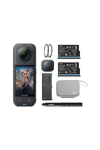 Insta360 X5 Temel Parça Paketiyle Siyah Aksiyon Kamerası Inst-cınsaaha-x504